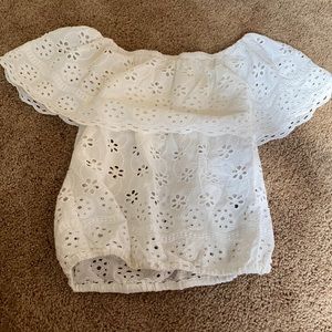 White off the shoulder crop top